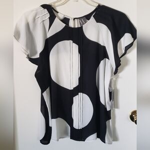 Black and White Polka Dot Women's Top